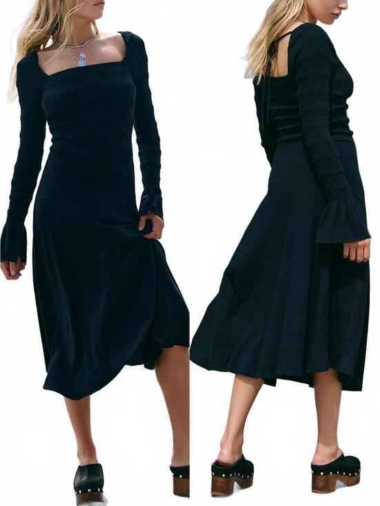 Free People Dresses & Skirts - Free People Kiera Midi Dress NWT Black Large